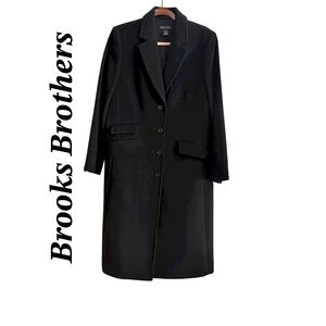 STUNNING Women’s Brooks Brothers Black wool/cashmere/angora coat Size 14